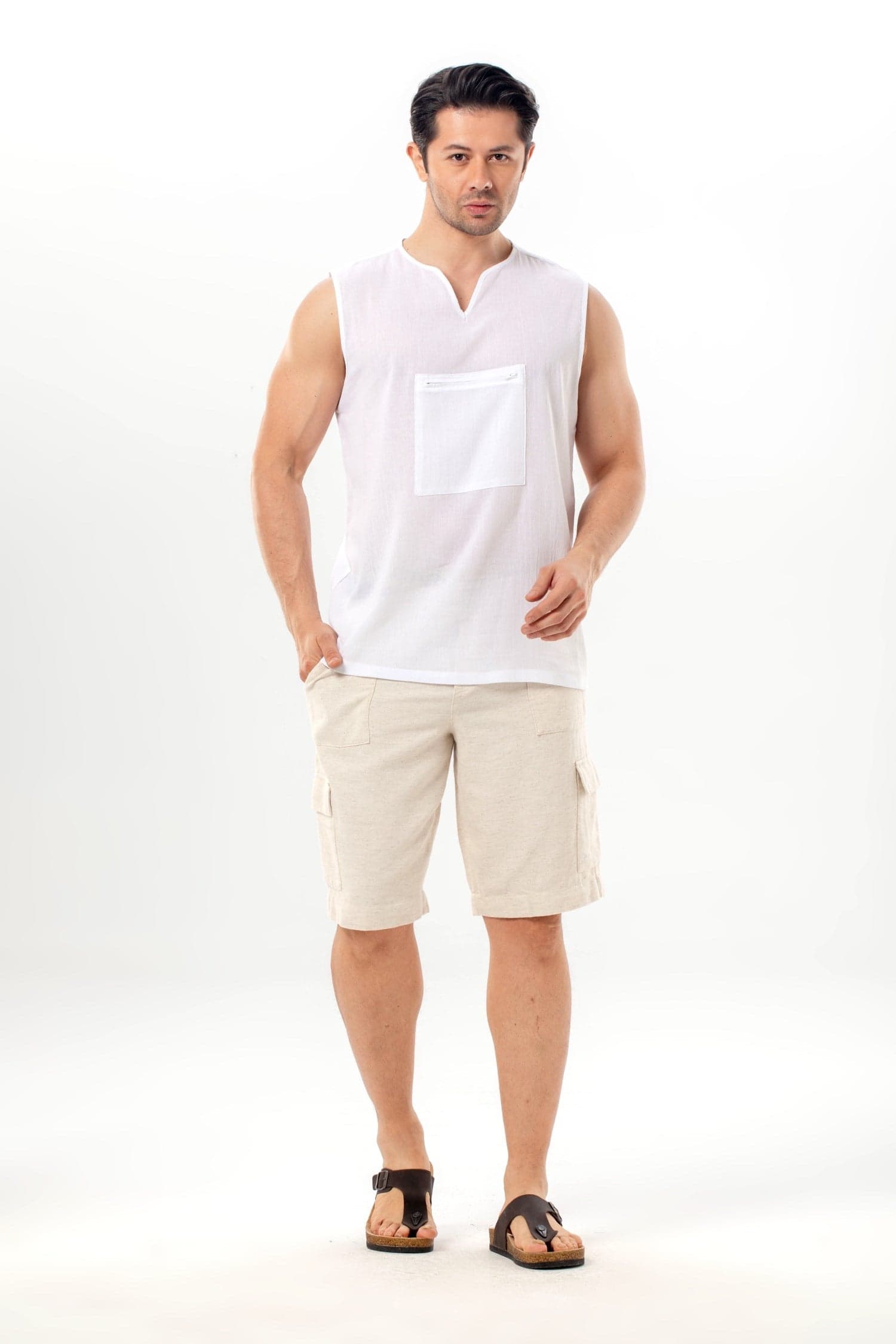 V-Neck Tank Top with Pocket