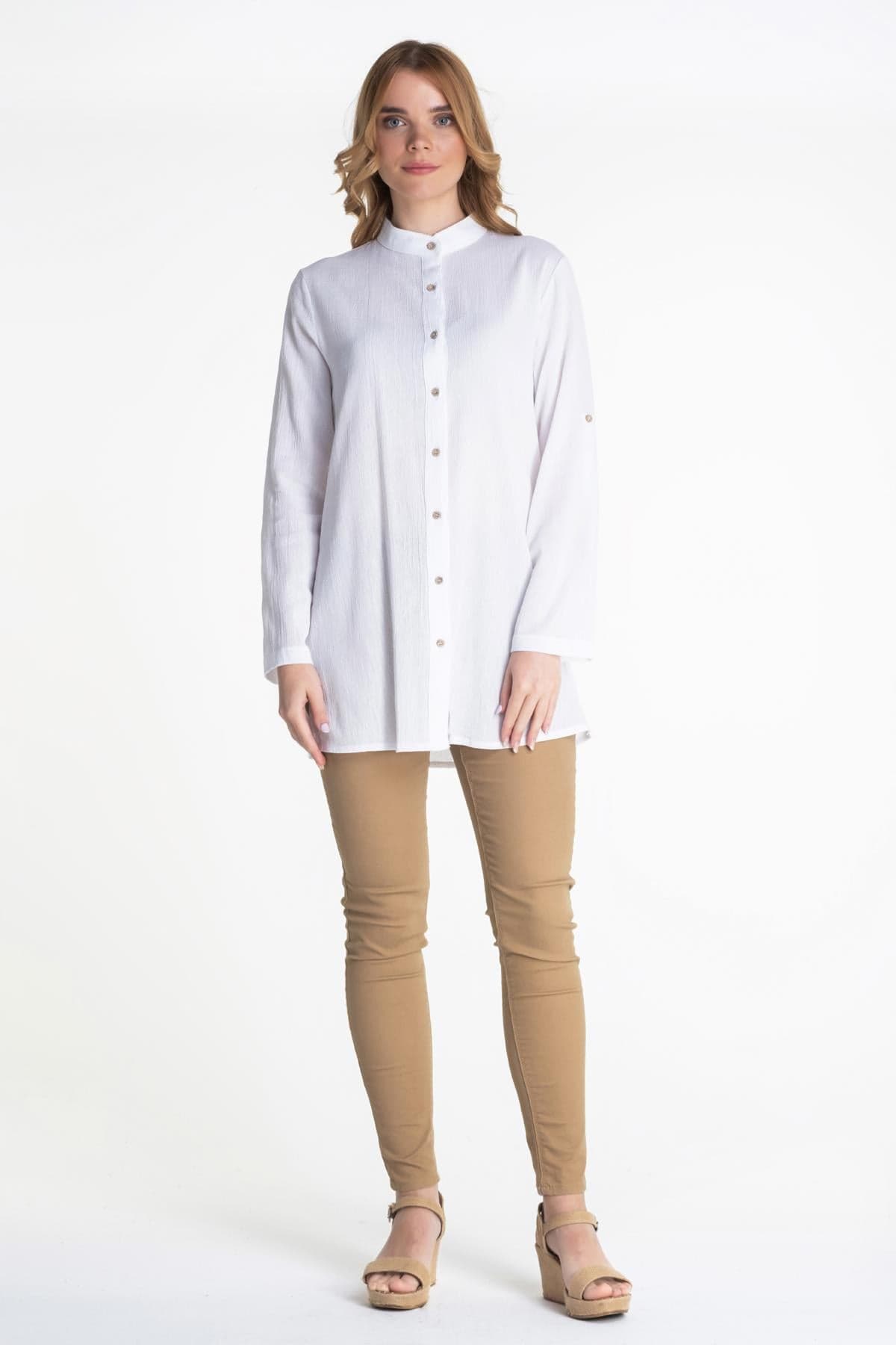 Women's Band Collar Tunic