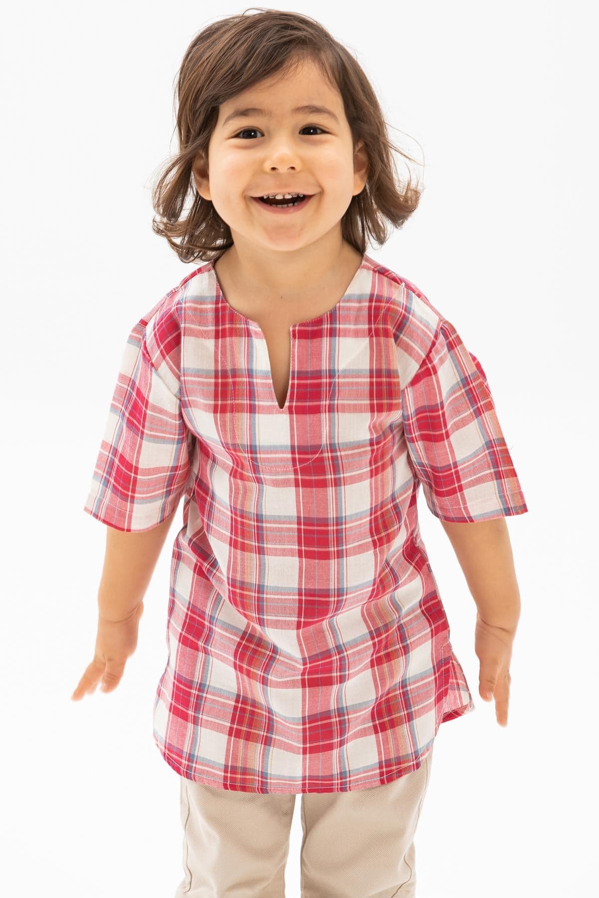 Camiseta infantil de manga corta cuello redondo