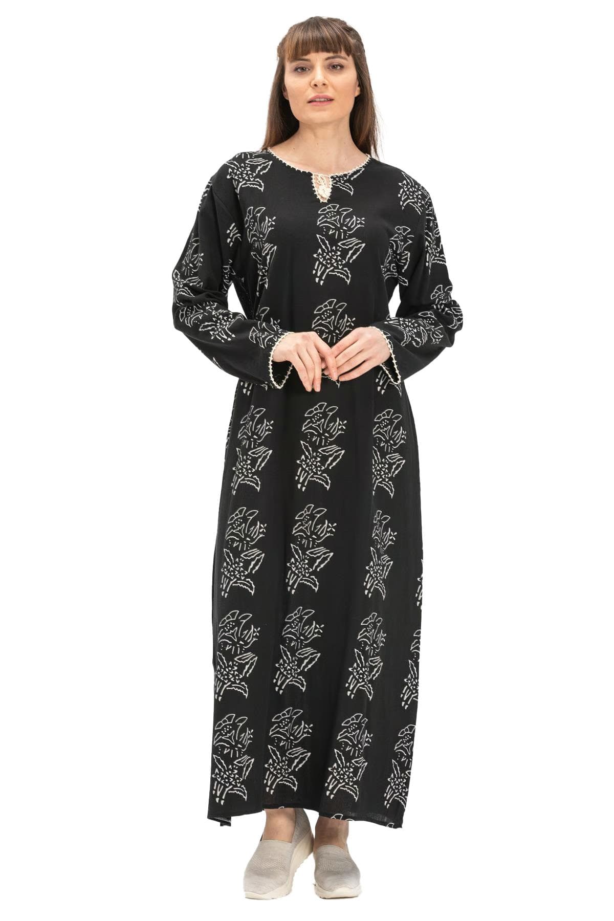 Langarmkleid mit Lilienmuster, große Größen