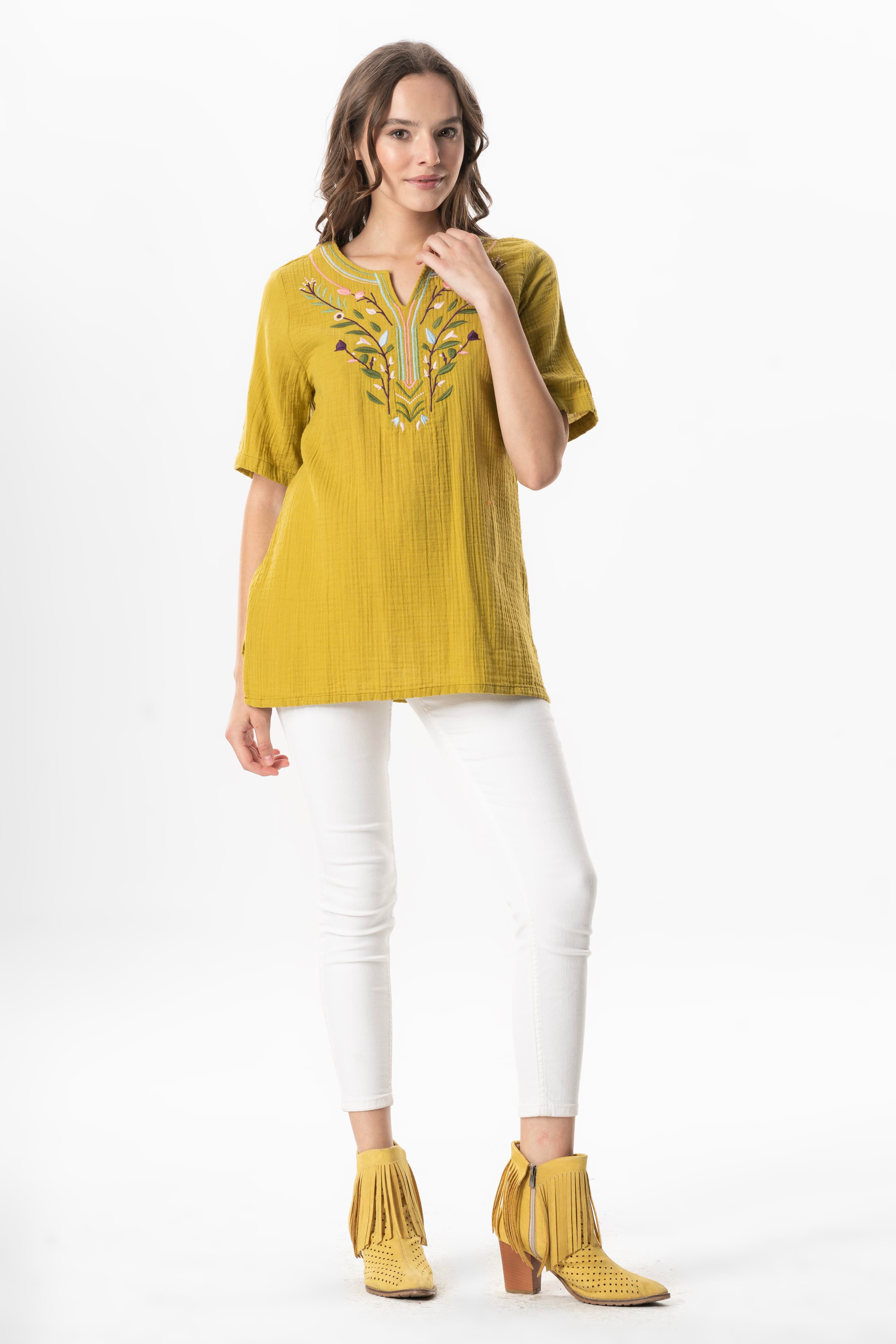 Blusa floral de manga corta