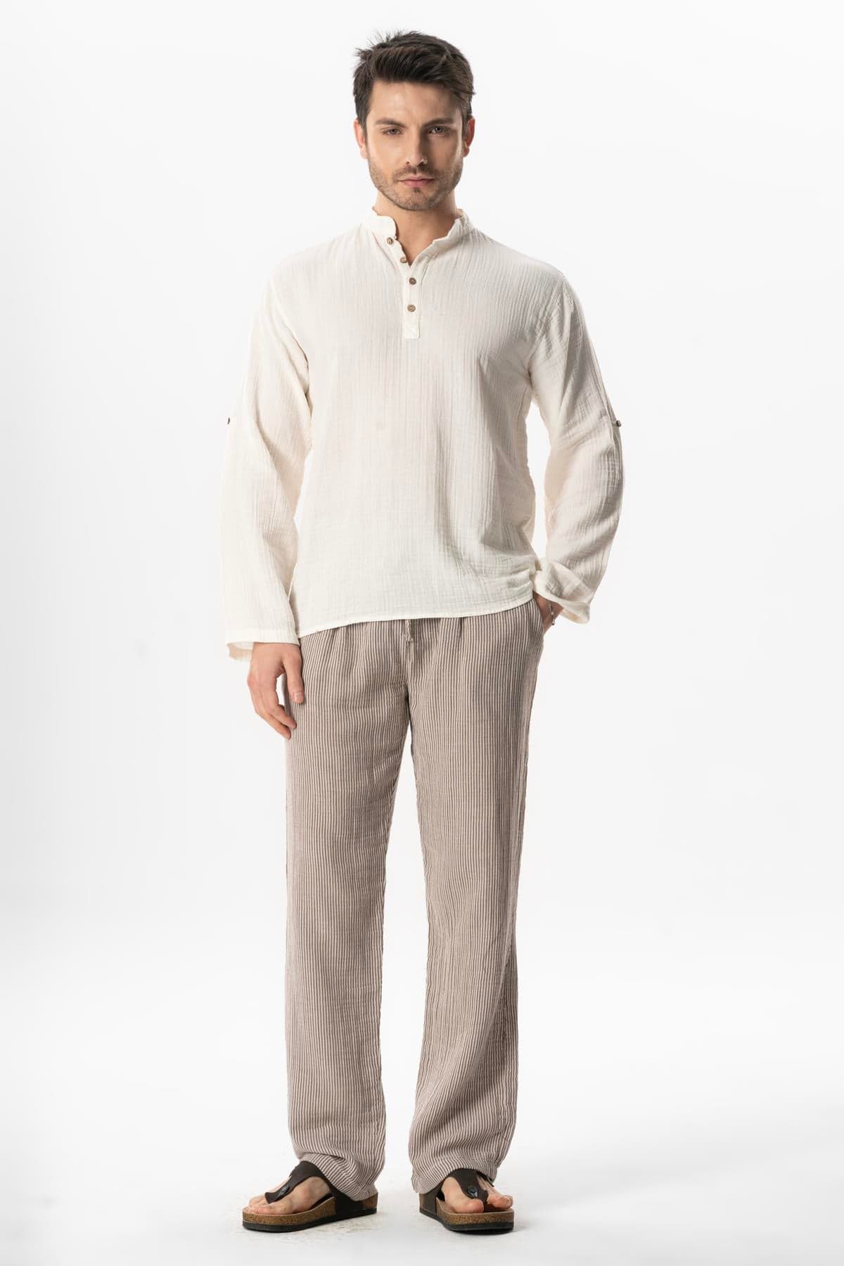 Striped Muslin Trousers