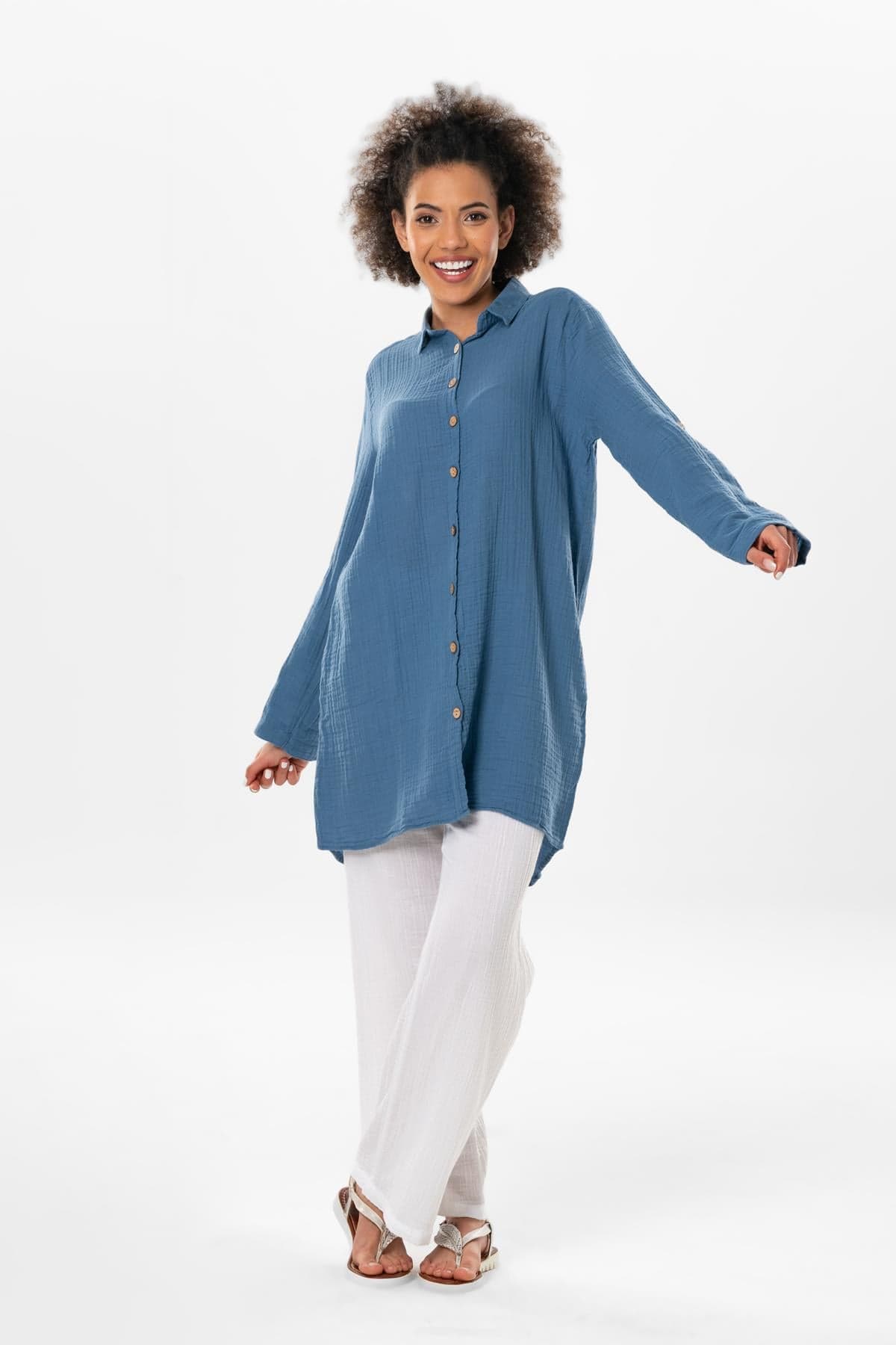 Sedanur Plus Size Muslin Tunic