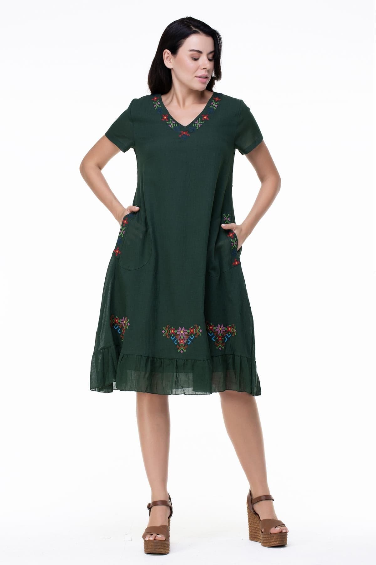 Mehtap Plus Size Short Sleeve Dress
