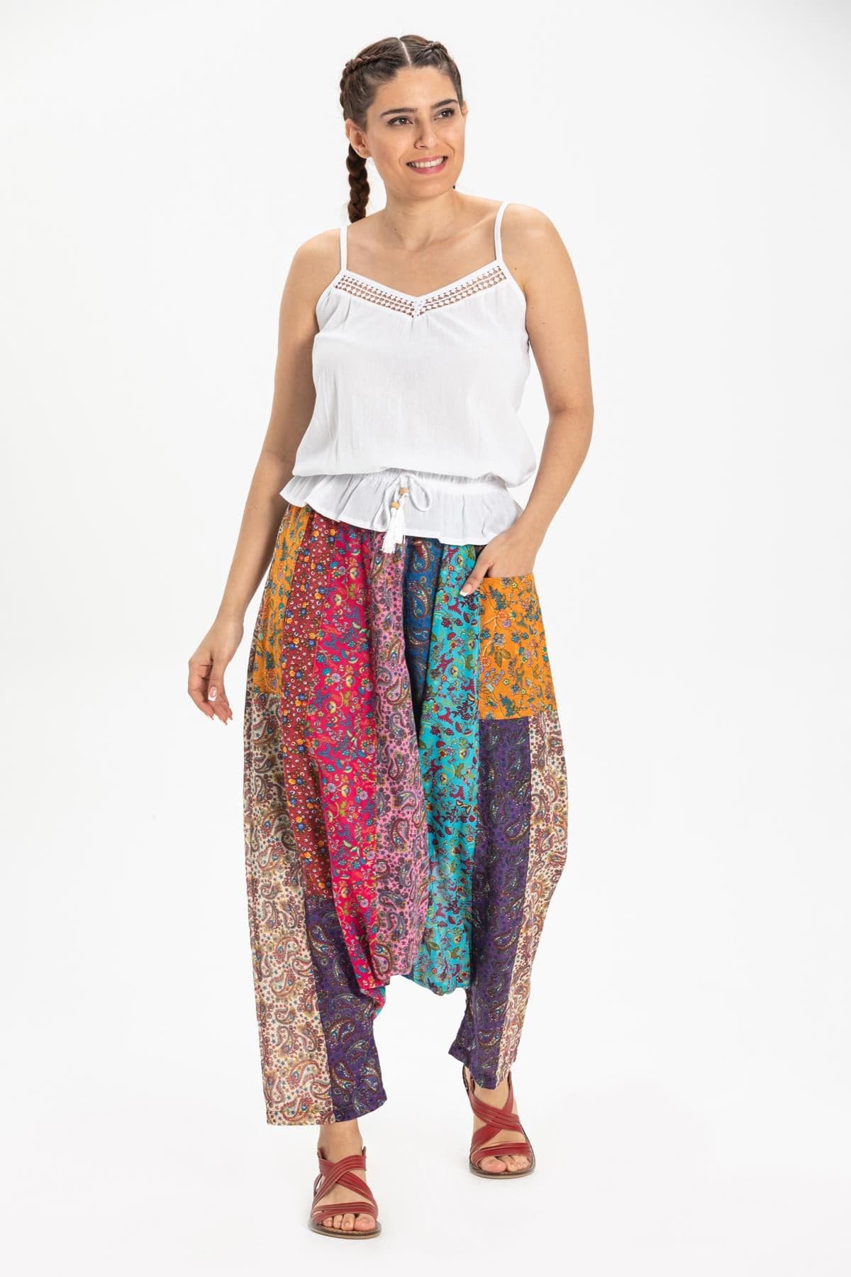 Patchwork Harem Pants