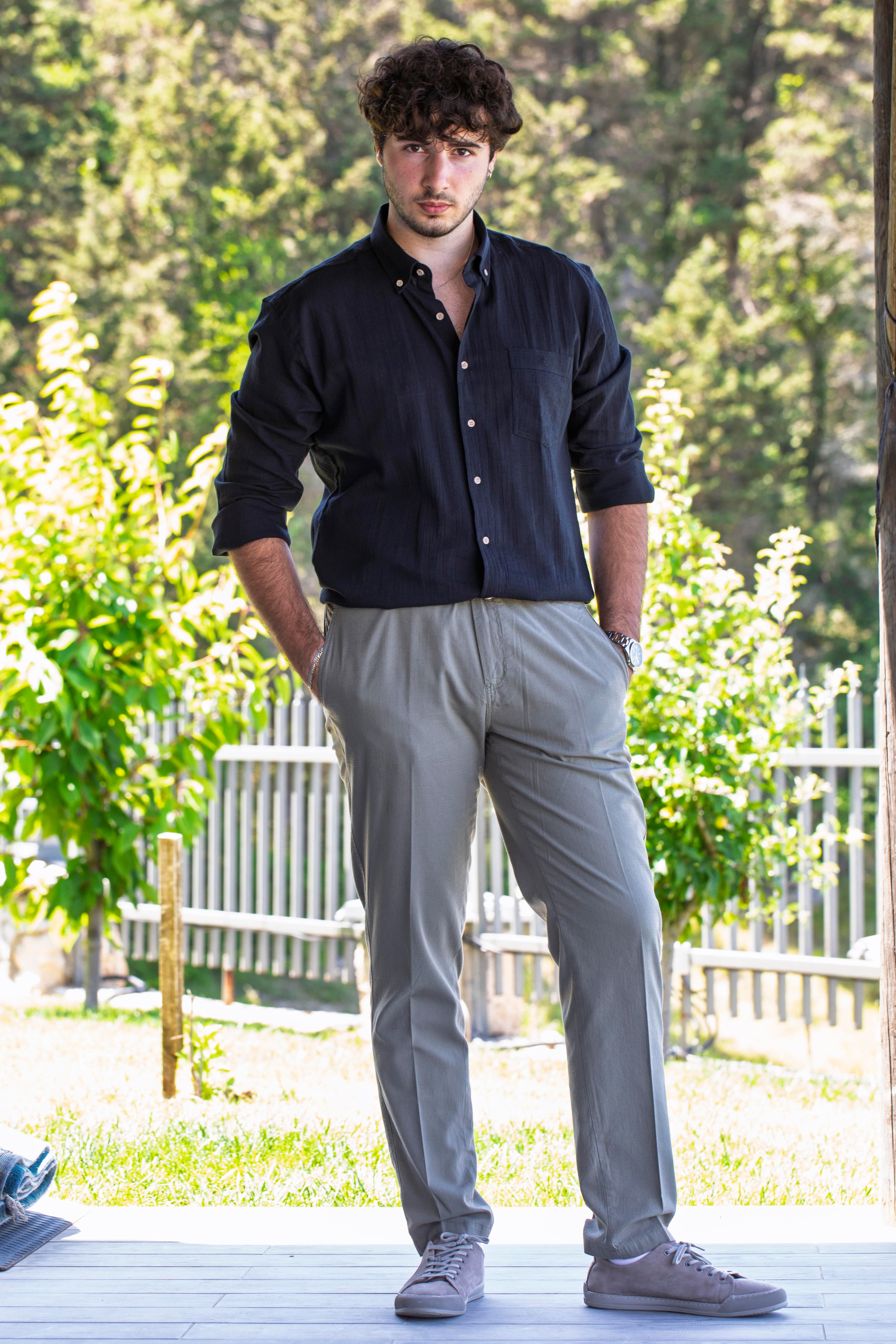 Slub Cotton Trousers