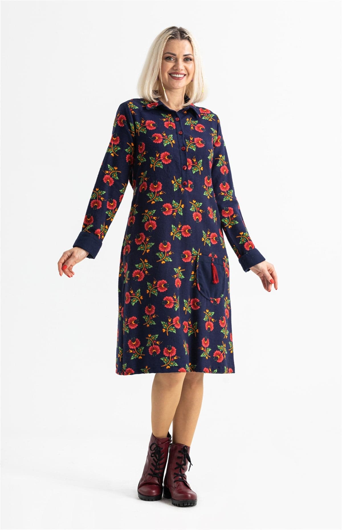Şirin Flannel Dress