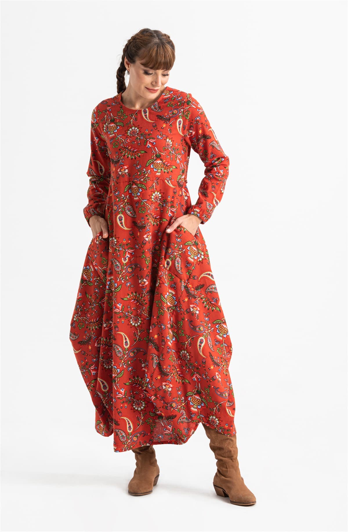 Robe Ayşegül en velours de coton