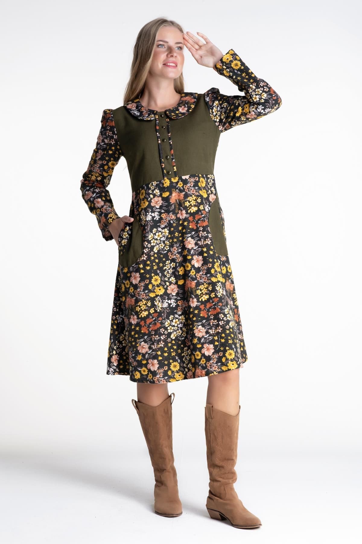 Bahar Dalı Flannel Dress
