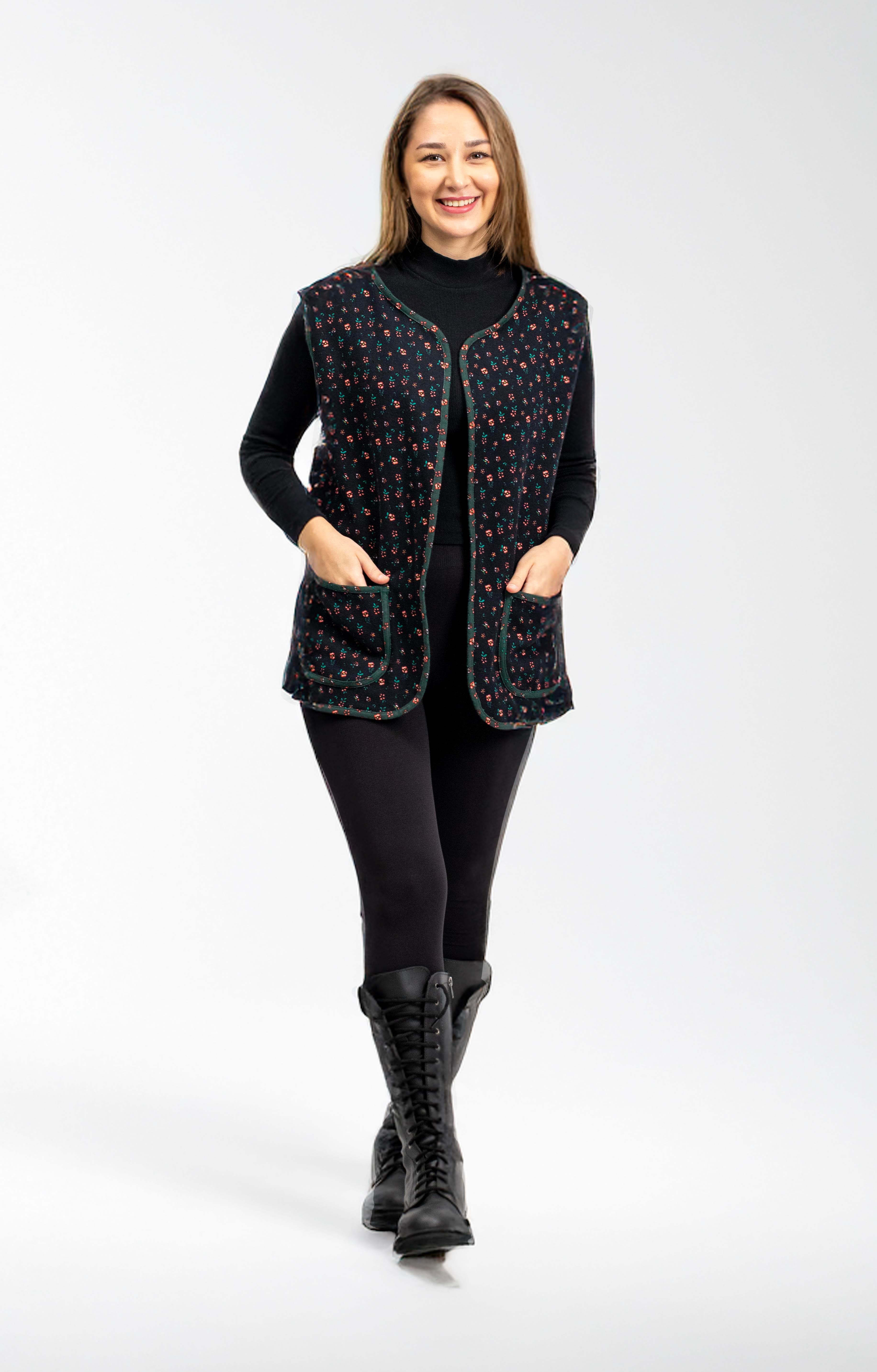 Meryem Printed Flannel Vest