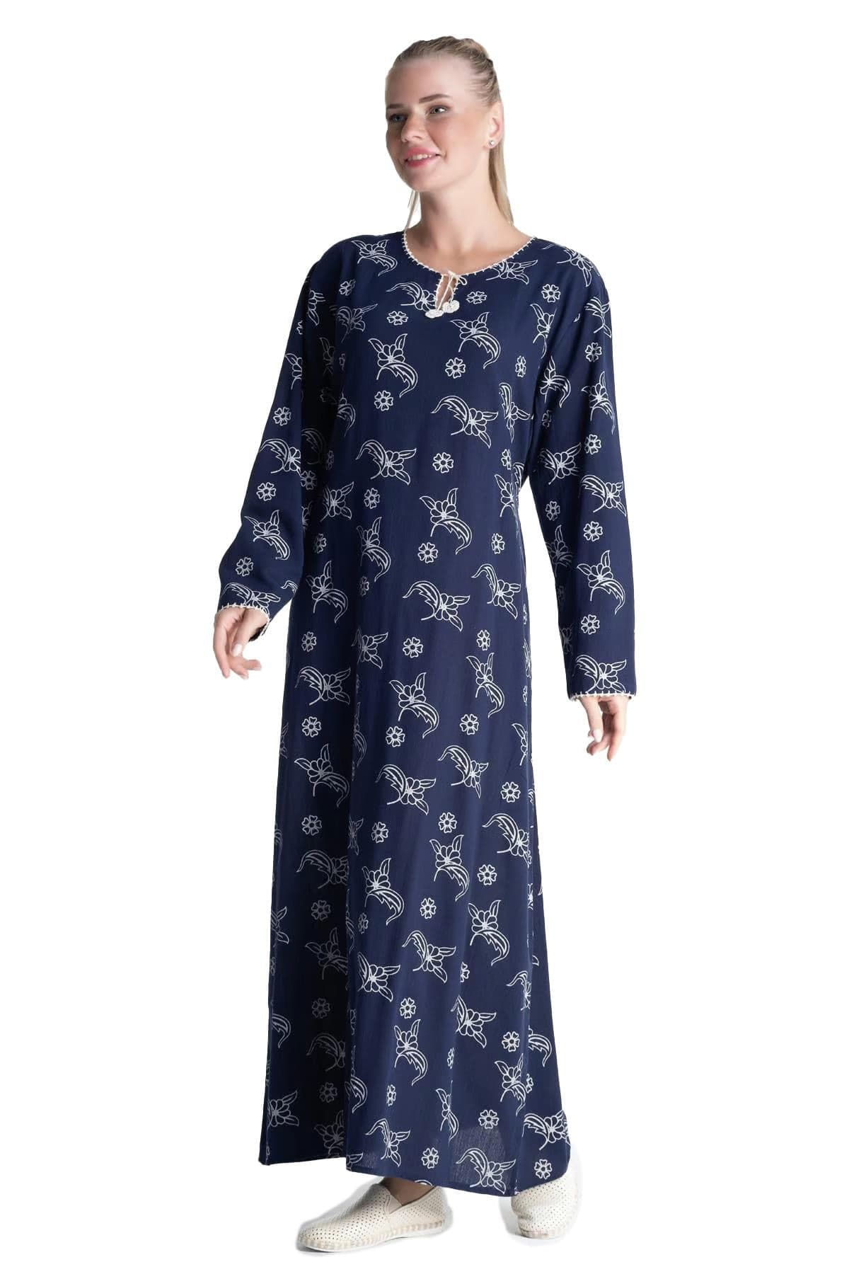Printed Long Sleeve Dress – Scattered Print
