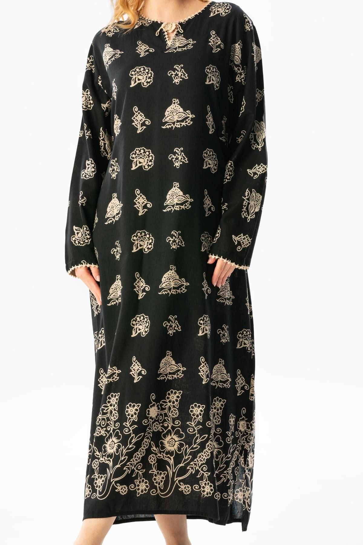 Stone-Print Long Sleeve Dress – Ditsy Print