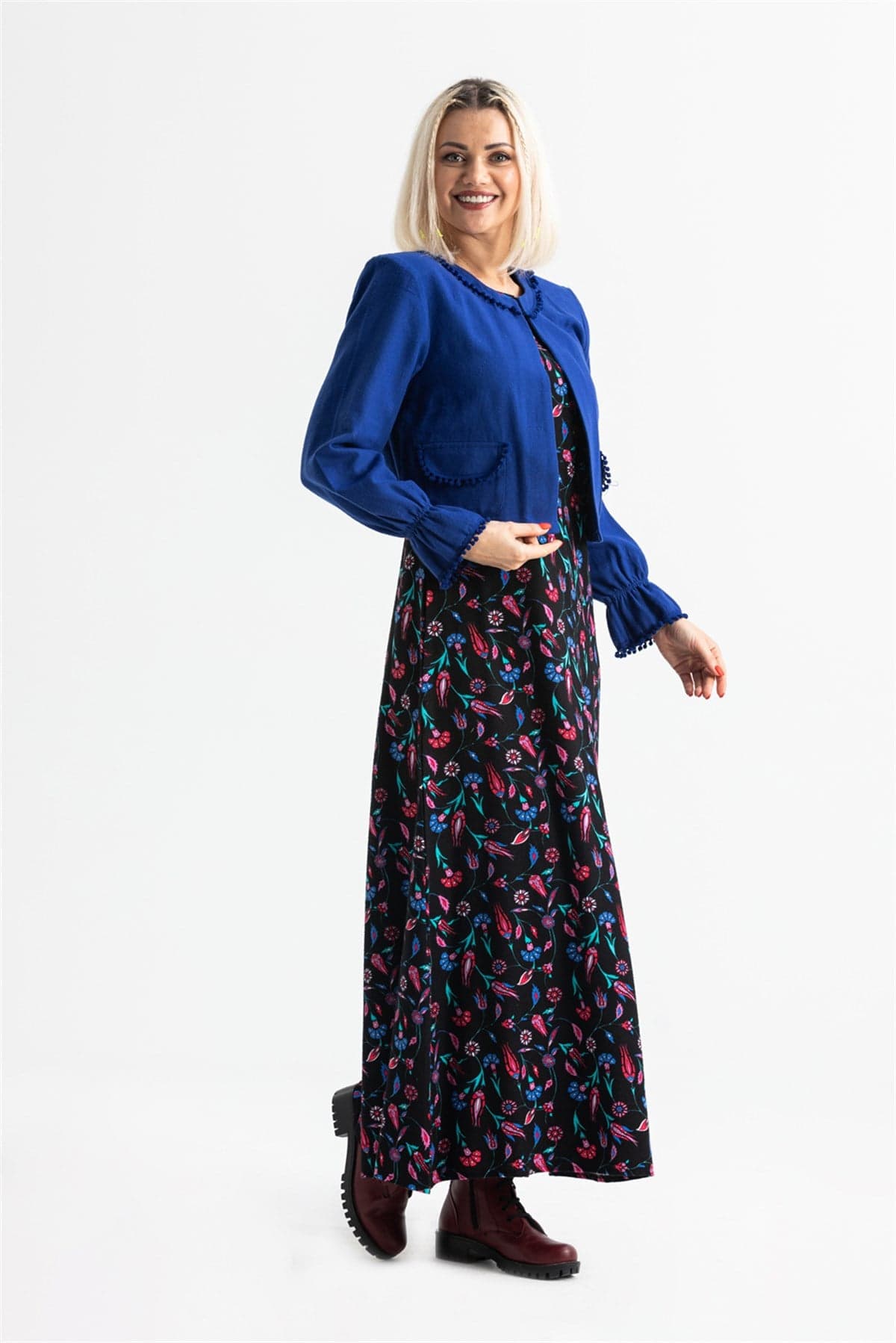 Selen Flannel Dress – Tile Print