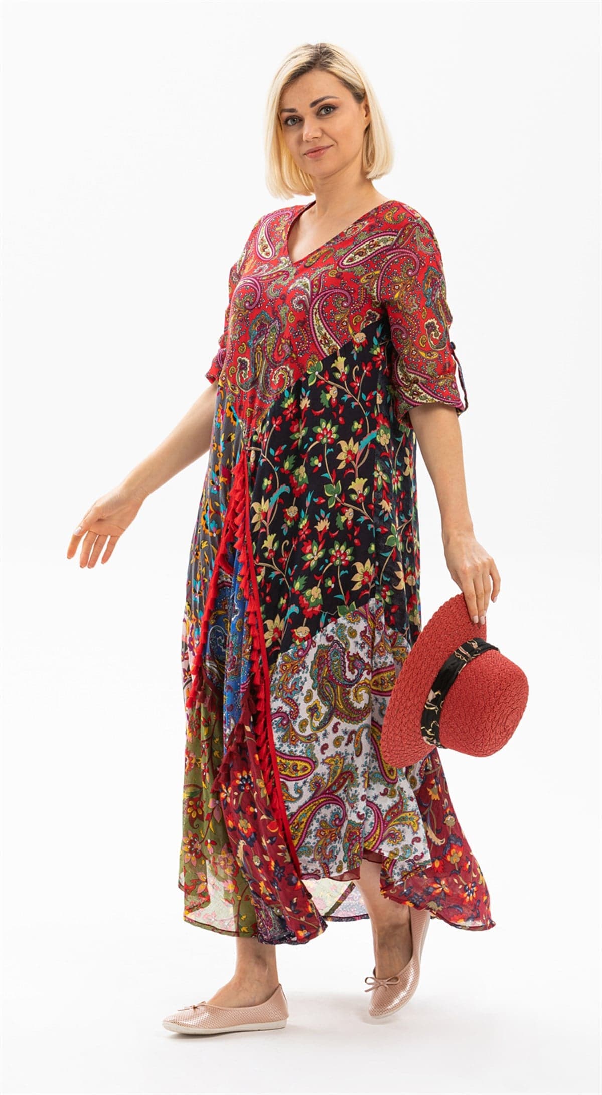 Patchwork Long Sleeve Dress