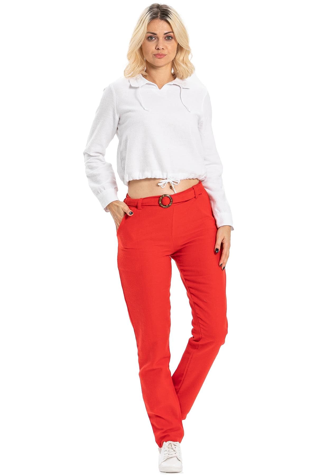 Belted Flannel Trousers